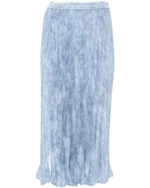 Michael Kors Floral-Print Pleated Midi Skirt - Blue