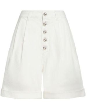 Etro Chevron High-Waist Bermuda Shorts - White