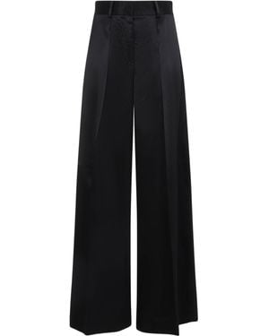 Jil Sander Pleated Satin Pants - Black