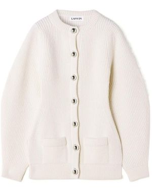 Lanvin Balloon Sleeved Cardigan - Natural