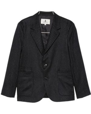Barena Pinstripe Twobutton Blazer - Black