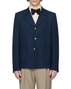 Valentino Button-Up Long-Sleeved Jacket - Blue