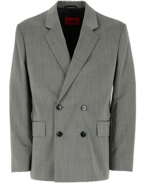 BOSS Double Breasted Blazer - Gray