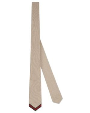 Gucci Ribbon Knitted Tie - White