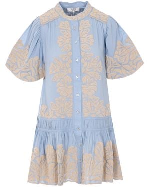 Sea Alexandra Embroidered Mini Dress - Blue