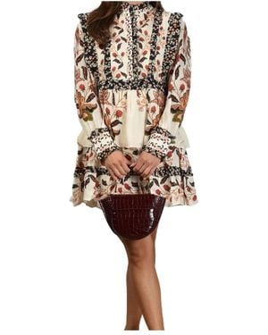 FARM Rio Ruched Floral Dress - White
