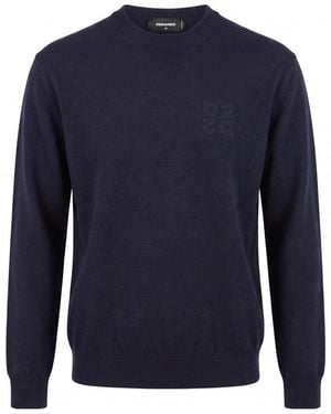 DSquared² Crew-Neck Long-Sleeve Jumper - Blue