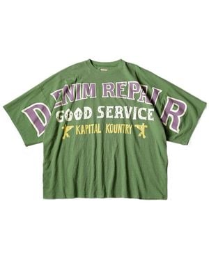 Kapital Huge-T Slogan-Print T-Shirt - Green