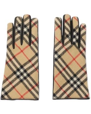 Burberry Check Wool Cashmere Gloves - Metallic