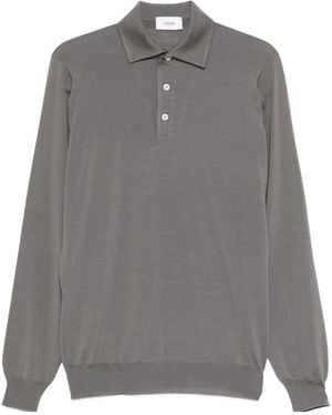 Lardini Long-Sleeve Polo Shirt - Gray