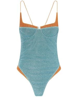 Oséree Metallic Balconette Swimsuit - Blue