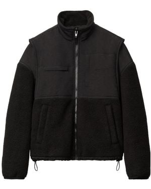 Alexander Wang Oversized Zip Fleece Jacket - Black