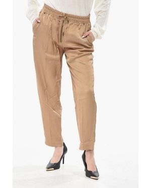 True Royal Stella Elastic-Waist Pants - Natural
