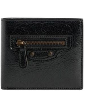 Balenciaga Le City Square Folded Coin Wallet - Black
