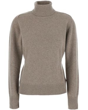 P.A.R.O.S.H. P.A.R.O..H. Belted High Neck Knitted Sweater - Gray