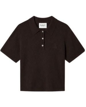 Isabel Marant Polo En Maille De Coton Et Laine - Black