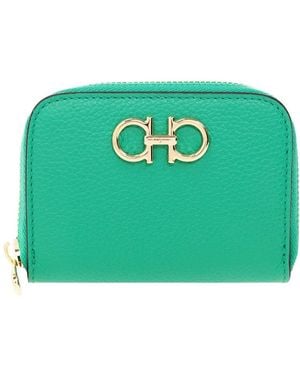 Ferragamo Logo Wallet - Green