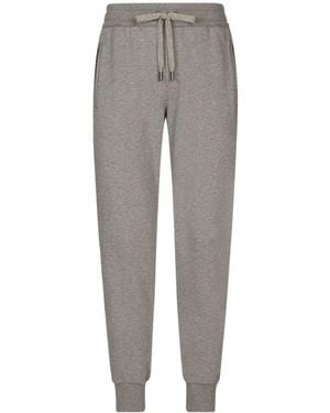 Dolce & Gabbana Logo Plaque Jersey Jogging Trousers - Grey