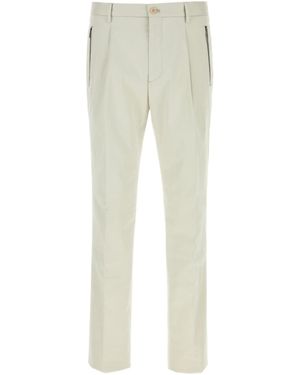 パンツ Etro White Viscose Straight Trousers With Slub Effect SLUB FABRIC TROUSERS | Trousers | ETRO