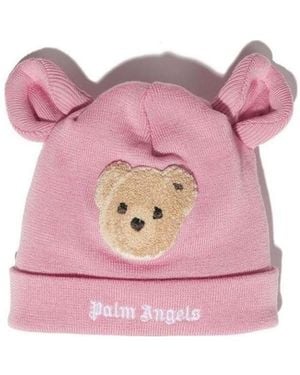 Palm Angels Bear Wool Knitted Beanie - Pink