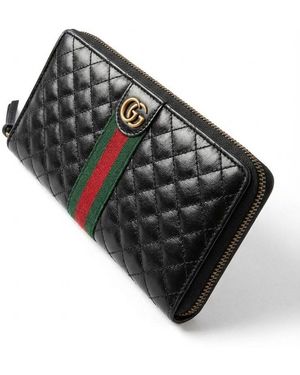 Gucci Double G Quilted Zipper Purse - Black