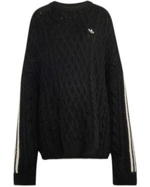 adidas Originals Cable-Knit Number Knitted Jumper - Black