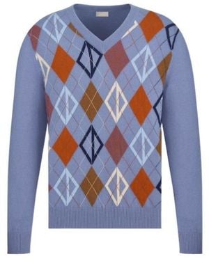 Dior V-Necked Cashmere Sweater - Blue