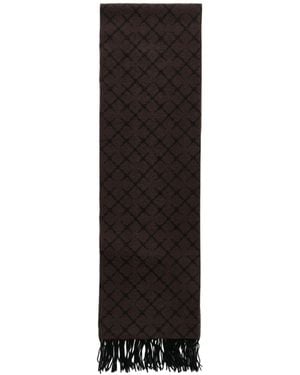 By Malene Birger Fringed Patterned Scarf - Black