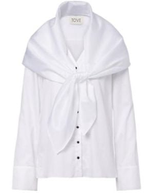TOVE Nia Cotton Poplin Shirt - White