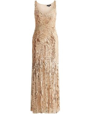 Jenny Packham Sequin Sunflower Dress - Natural