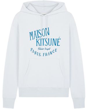 Maison Kitsuné Maison Kitsuné Logo Printed Drawstring Hoodie - White