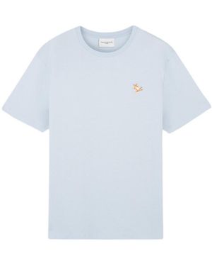 Maison Kitsuné Maison Kitsuné Fox Patch Crewneck T-Shirt - Blue