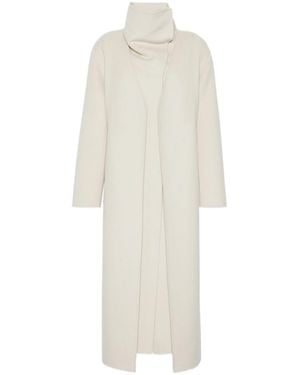 Sportmax Long Pure Wool Coat - White