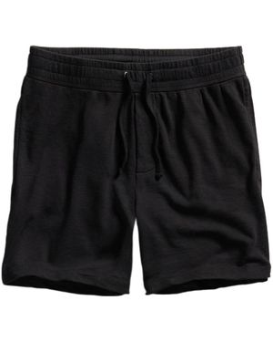 James Perse Mélange-Effect Cotton Track Shorts - Black
