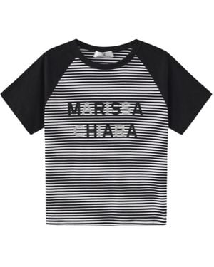Marissa Chiara Striped T-Shirt - Black