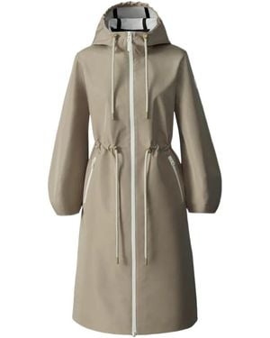 Mackage Mekelle-Z Drawstring Hooded Raincoat - Natural