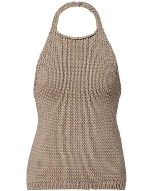 Rohe Knitted Halterneck Cotton Top - Natural