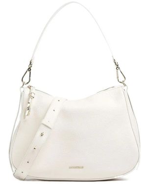 Coccinelle Hobo Leather Shoulder Bag - White