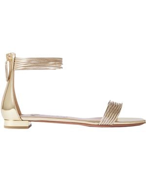 Aquazzura Sway Metallic-Leather Sandals
