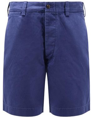 Polo Ralph Lauren Logo Tag Buttoned Shorts - Blue