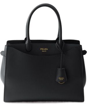Prada Prelude Large Leather Handbag - Black