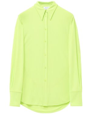 McQueen T-Bar Chain Gathered Fitted Shirt - Yellow