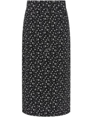 Dolce & Gabbana Floral Print Pencil Skirt - Black