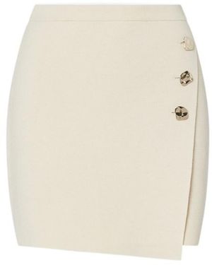Liu Jo Buttoned Mini Knitted Skirt - Natural