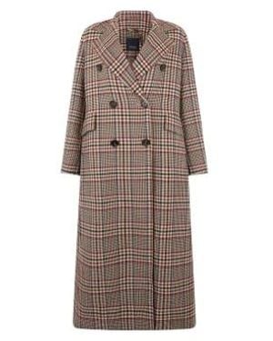 Max Mara S Double-Breasted Check Coat - Brown