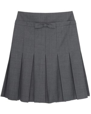 ShuShu/Tong Shushu/Tong Bow Pleated Skirt - Gray