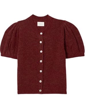 Doen Short Sleeve Cardigan - Red