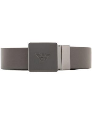 Emporio Armani Logo Buckle Belt - White