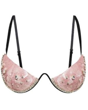 Area Embellished Bra Top - Pink