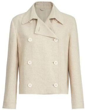 Brunello Cucinelli Double-Breasted Cropped Jacket - Natural